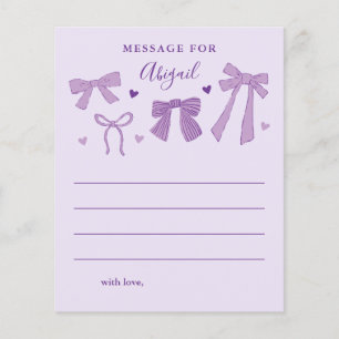 Purple Bows Girl Anniversaire heure Capsule Messag