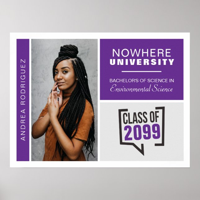 Purple Boxes & Photo Graduation Poster (Devant)