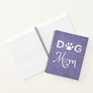 Purple Burlap Chien Maman Carnet