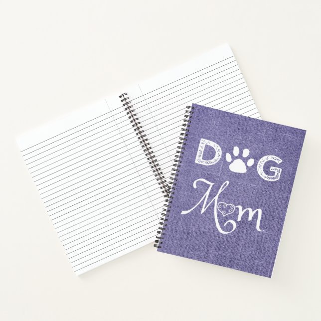 Purple Burlap Chien Maman Carnet (Intérieur)