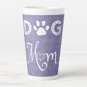 Purple Burlap Chien Maman Latte Mug