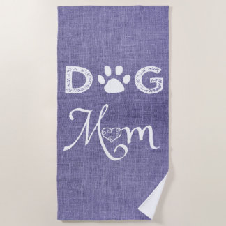 Purple Burlap Chien Maman Serviette de plage