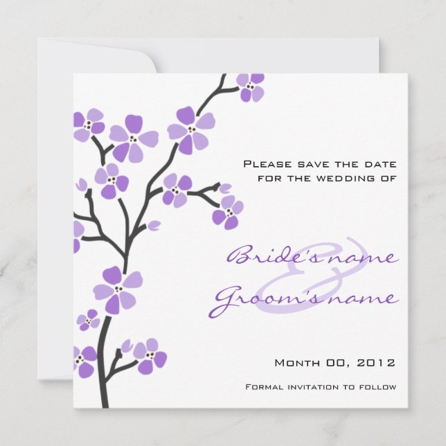 Purple Cherry Blossom Enregistrer les cartes de da (Devant)
