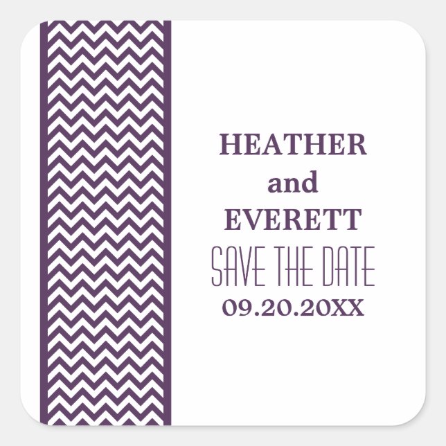 Purple Chevron Bordure Enregistrer les stickers Da (Devant)