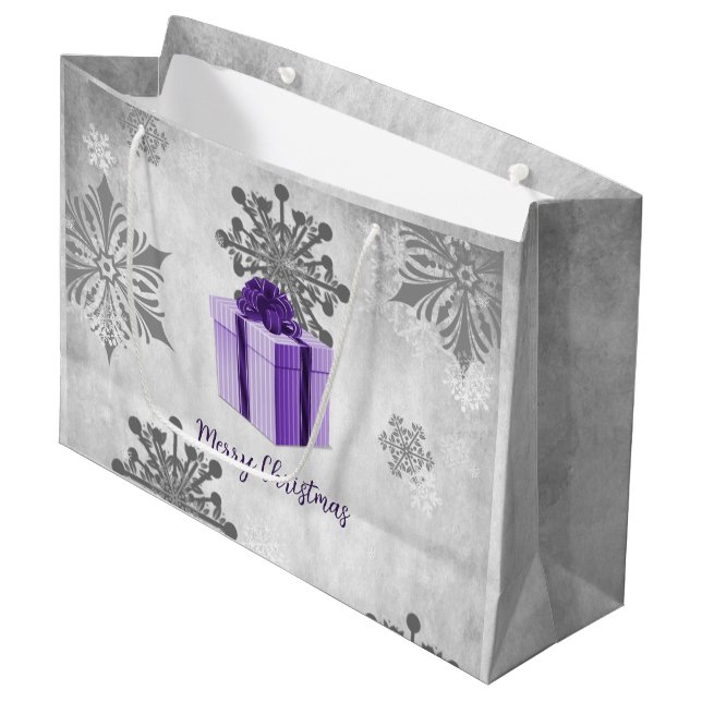 Purple Christmas Cadeau de vacances Sac cadeau (Devant Angle)