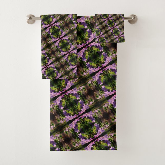Purple Clematis Fleurs Motif Abstrait (En situation)