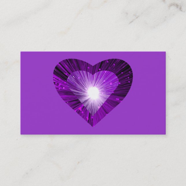 Purple Coeur "coeur" carte de visite pourpre (Devant)