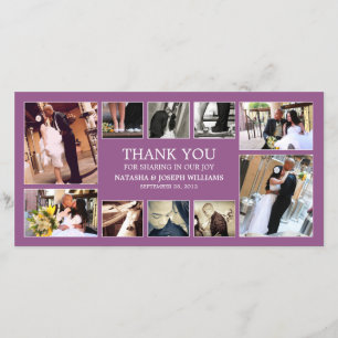 PURPLE COLLAGE CARTE DE REMERCIEMENTS mariage