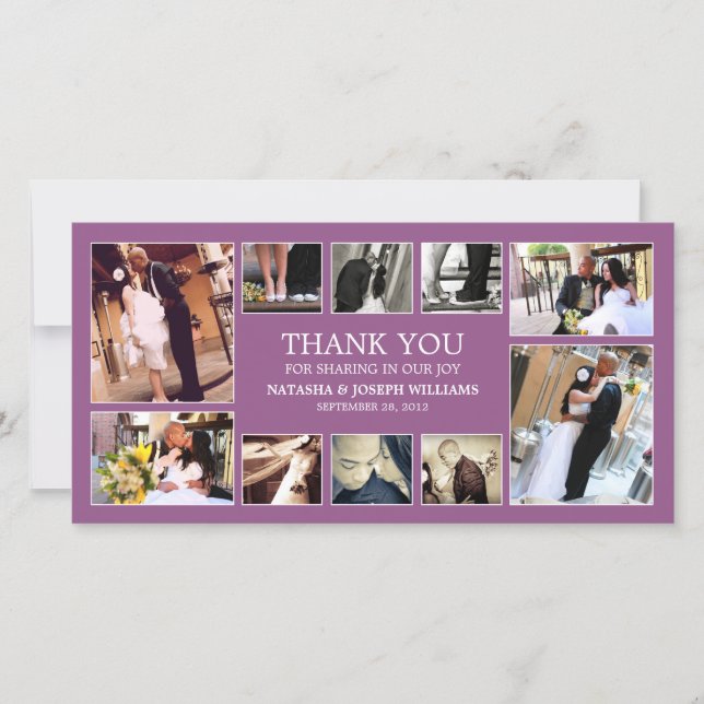 PURPLE COLLAGE | CARTE DE REMERCIEMENTS mariage (Devant)
