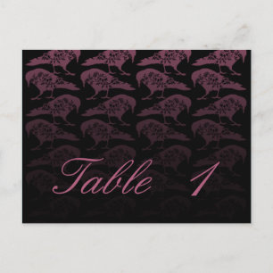 Purple Corbeau Mariage gothique Numéro de table