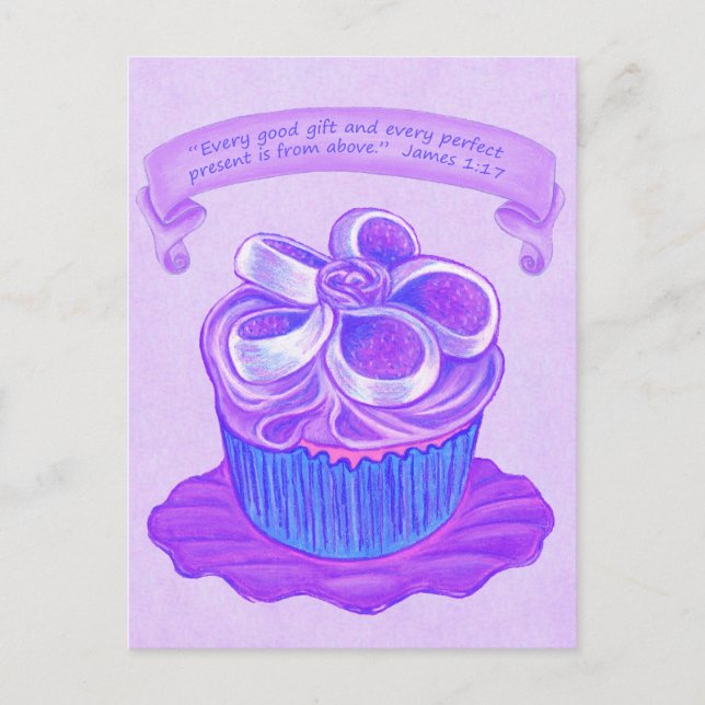Purple Cupcake~Good Cadeau Carte postale (Devant)