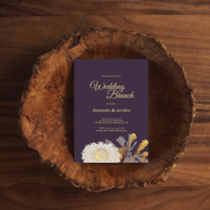 Purple Daisy Antique Mariage Brunch Invitation