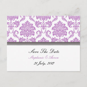 Purple Damask Enregistrer La Carte Postale Date