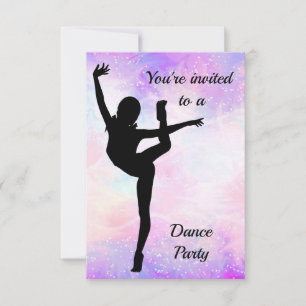 Purple Dance Anniversaire Fête Invitation