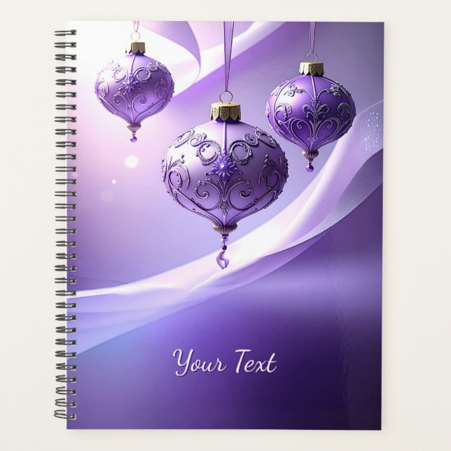 Purple Decorative Christmas Ball Holiday Planner (Devant)