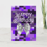 Purple Digital et Bow Bonne carte d'anniversaire