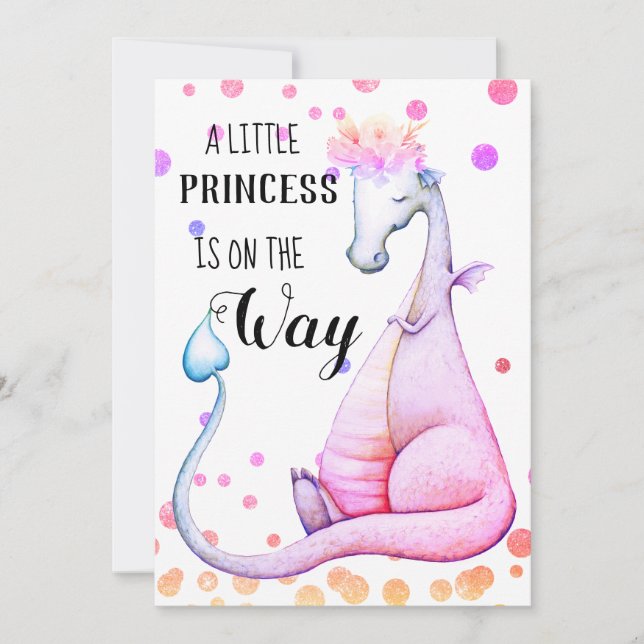 *~* Purple Dragon Baby Girl Shower Invitation (Devant)