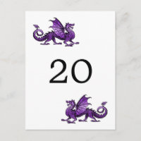 Purple Dragon Numéro de table Carte postale
