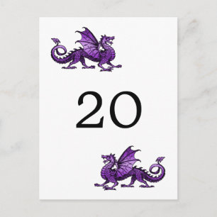 Purple Dragon Numéro de table Carte postale