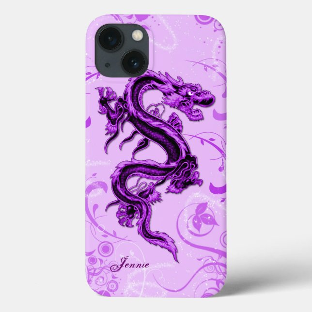 Purple Dragon Personnalisé iPhone 7 Coque (Verso)