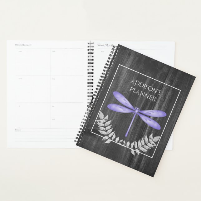 Purple Dragonfly Russe Planner (Devant avec enveloppe)