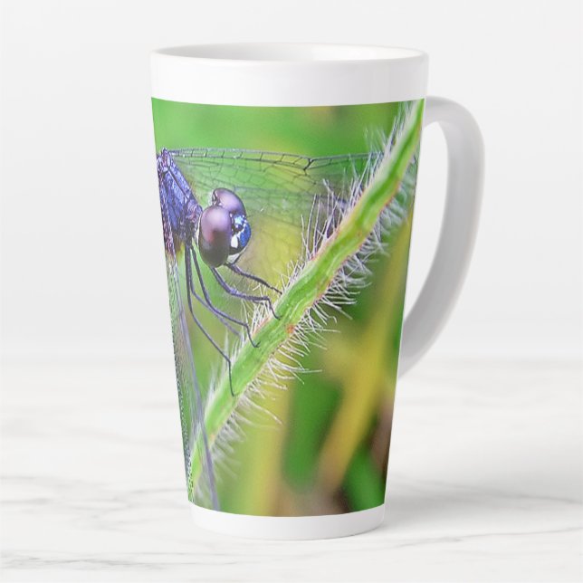 Purple Dragonfly Spirit Traits Latte Mug (Angle droit)