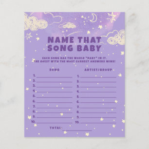 Purple Dream Nommez cette chanson Jeu Baby Shower