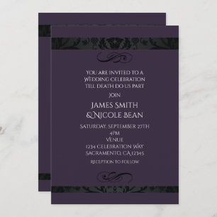 Purple Elegance Mariage Fête Invitation