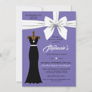 Purple Elegance Mode Tiffany Invitation Anniversai