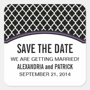 Purple Elegant Quatrefoil Enregistrer les stickers