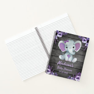 Purple Elephant Hues Baby shower du livre Annivers