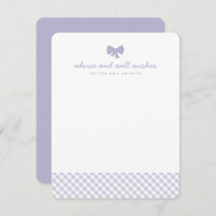 Purple en vichy conseil bien souhaits baby shower 