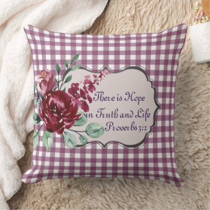 Purple En vichy Floral Il ya Hope Coussin