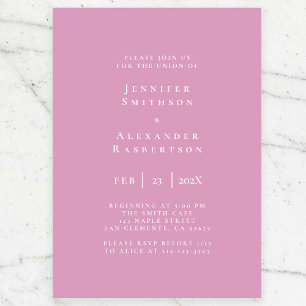 Purple et blanc Élégant mariage Invitation