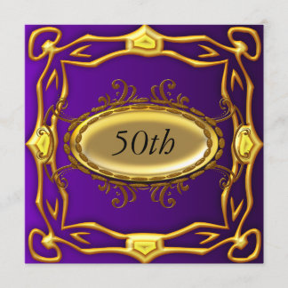 Purple et Gold 50e anniversaire Invitation