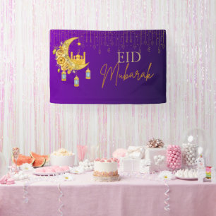 Purple et or Aïd el-Moubarak Bannière de fond de l