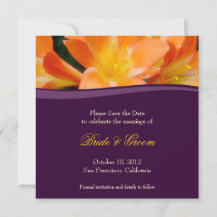 Purple et Orange Enregistrer la date Invitation