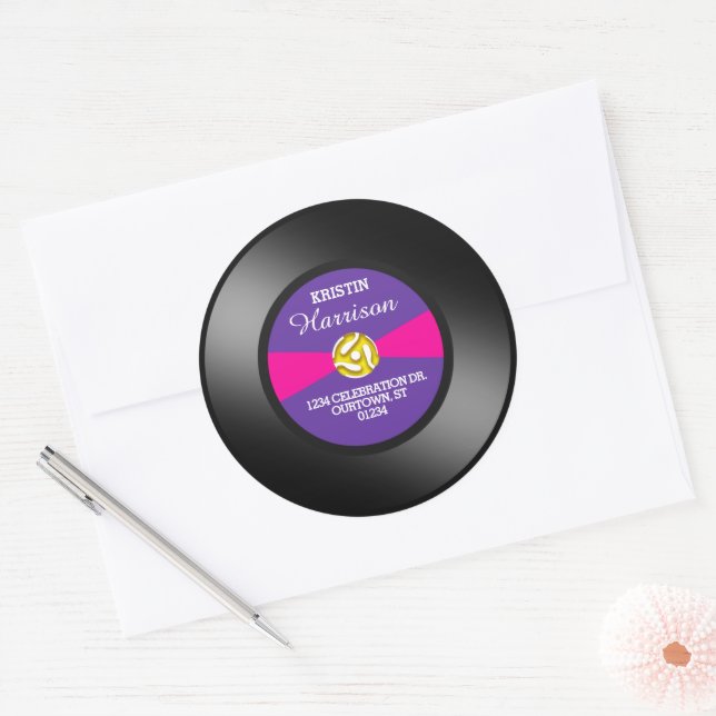 Purple Étiquette Vinyl 45 Enregistrement Adresse p (Enveloppe)