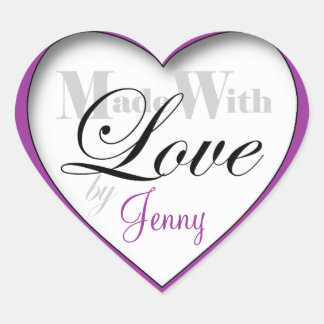 Purple "Fabriqué avec amour par ____" - Stickers C