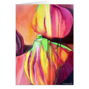 Purple figs original art watercolor drip painting