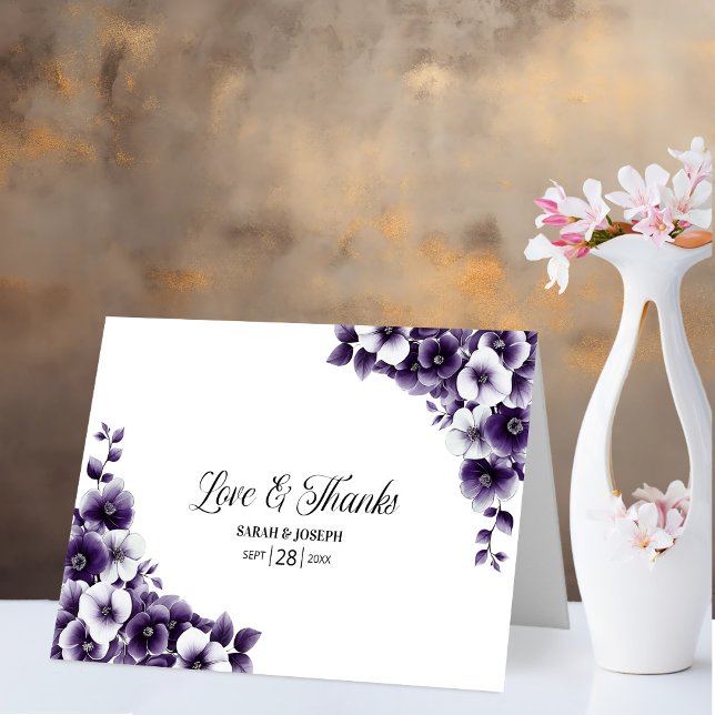 Purple Floral Amour et Merci Mariage (Créateur téléchargé)