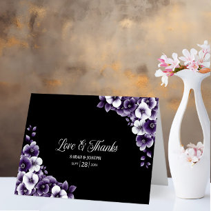 Purple Floral Amour et Merci Mariage