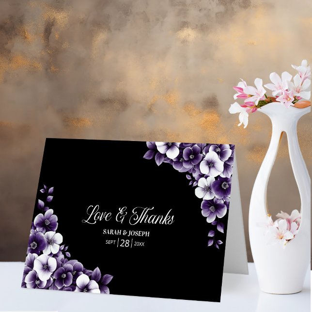 Purple Floral Amour et Merci Mariage (Créateur téléchargé)
