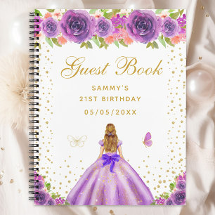 Purple Floral Blonde Hair Princess Livre d'or