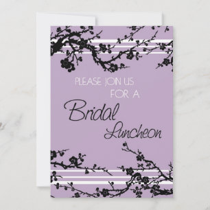 Purple Floral Bridal Luncheon Invitation Cards