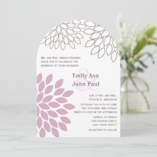 Purple Floral Chrysanthemum Invitations de mariage