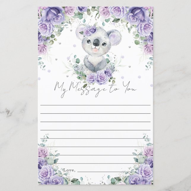 Purple Floral Koala 1er Anniversaire Capsule Messa (Devant)
