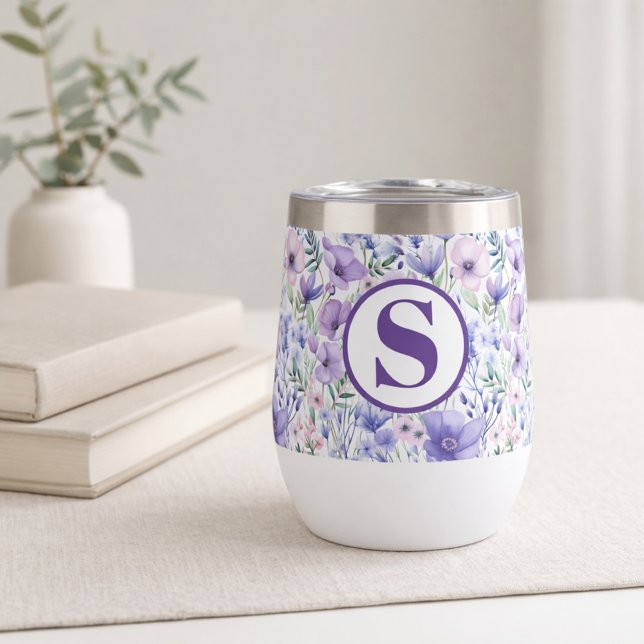 Purple Floral Monogram Gift for Her (Créateur téléchargé)