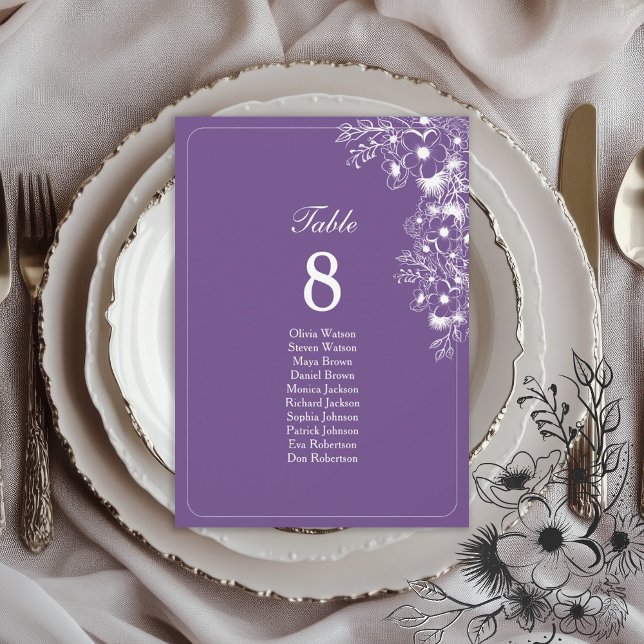 Purple Floral Wedding Seating Chart (Créateur téléchargé)