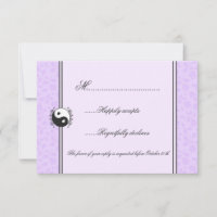 Purple Floral Yin et Yang Mariage RSVP Invitation